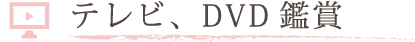 テレビ、DVD鑑賞